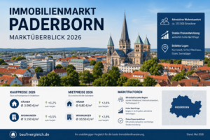 Immobilienmarkt Paderborn – Marktüberblick mit Kaufpreisen, Mietpreisen und Marktfaktoren im Vergleich.