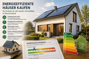 Energieeffizientes Einfamilienhaus mit Solaranlage, Wärmepumpe und Energieausweis beim Hauskauf