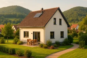 Freistehendes Einfamilienhaus in Zierenberg am Naturpark Habichtswald als Symbol für die Baufinanzierung