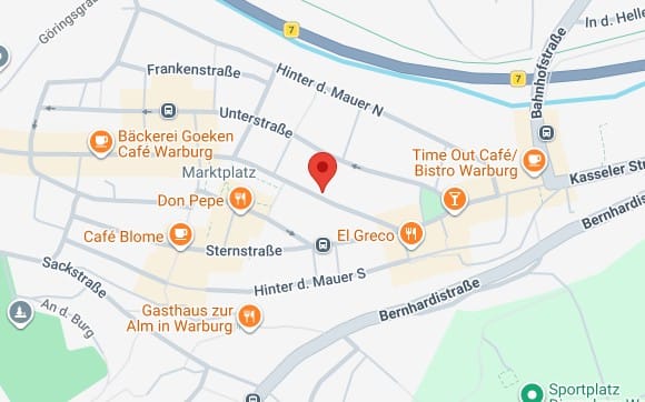 Karte zur Filiale Warburg in der Hauptstra&szlig;e 40